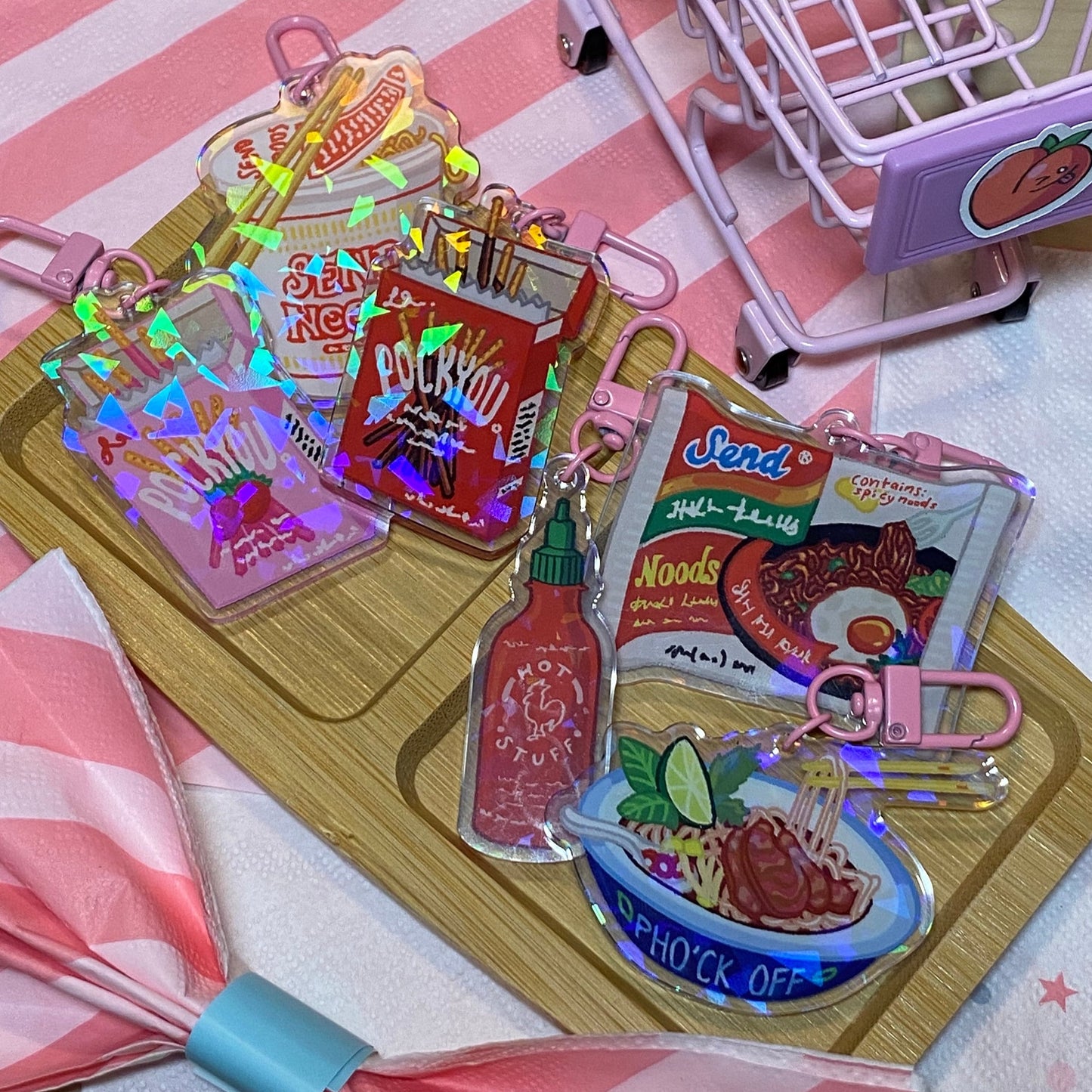 Chocolate PockYou Pocky Holographic Keychain