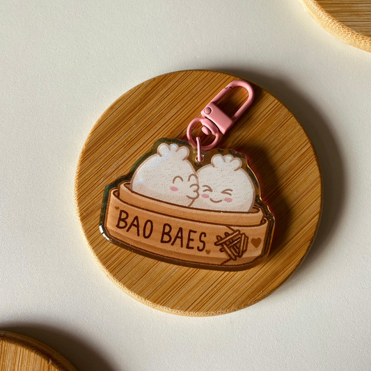 Bao Baes Holographic Keychain