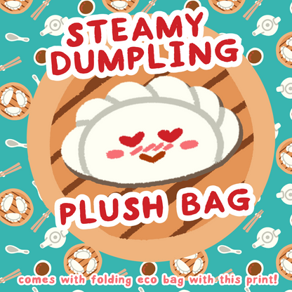 Steamy Dumpling YumYumCha Plush Reusable Folding Bag