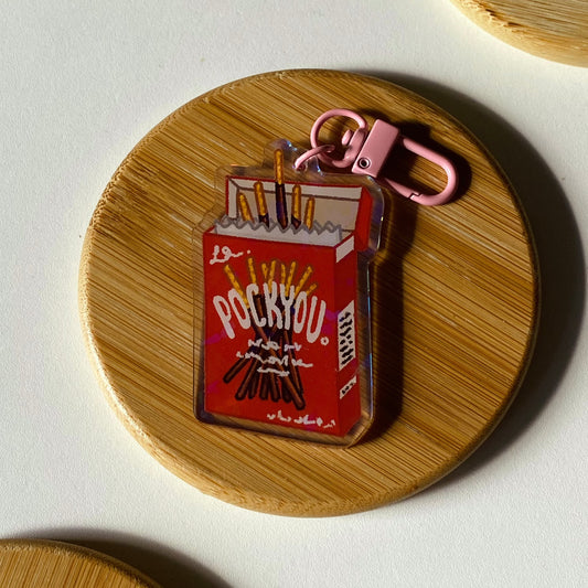 Chocolate PockYou Pocky Holographic Keychain