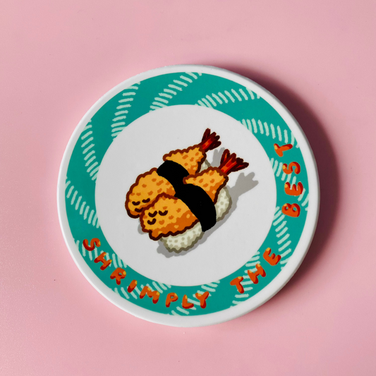 Shrimply The Best Snuggling Sushi Plate Coaster