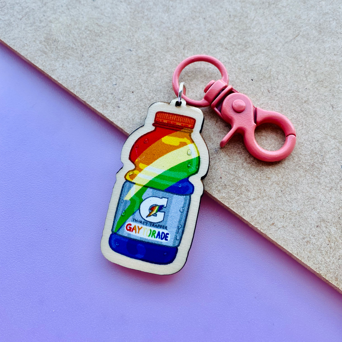 Gaytorade Wooden Keychain