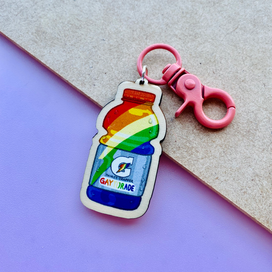 Gaytorade Wooden Keychain