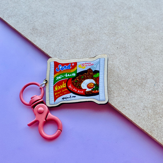 Send Indomie Noods Wooden Keychain