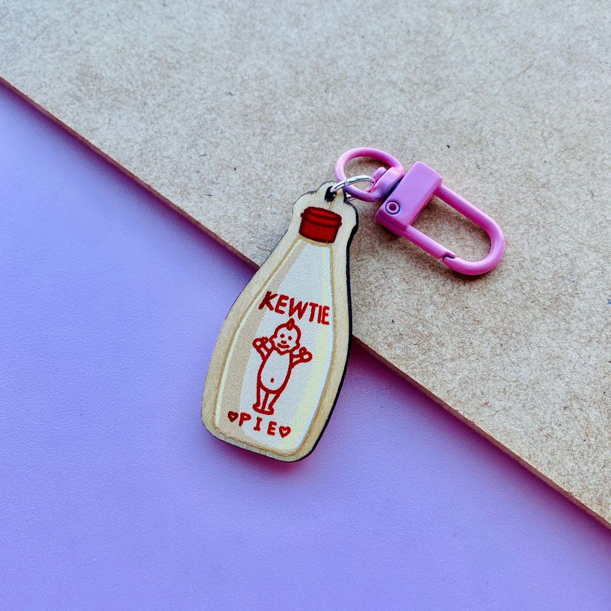 Kewtie Pie Mayo Wooden Keychain