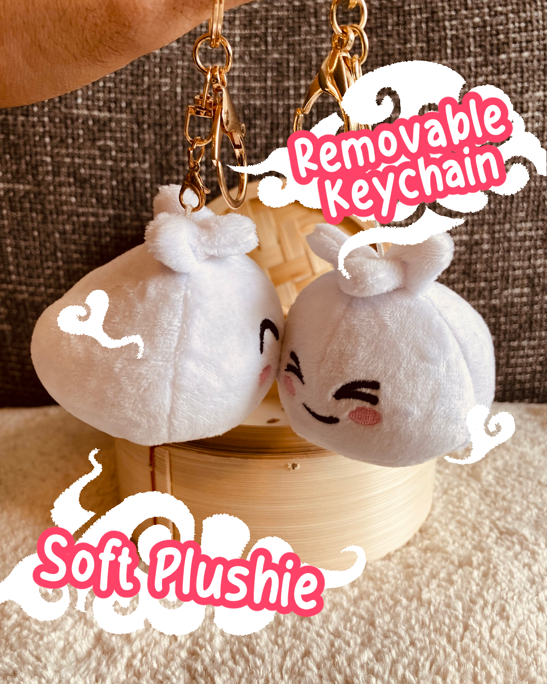 Magnetic Kissing Bao Baes Plush Keychains