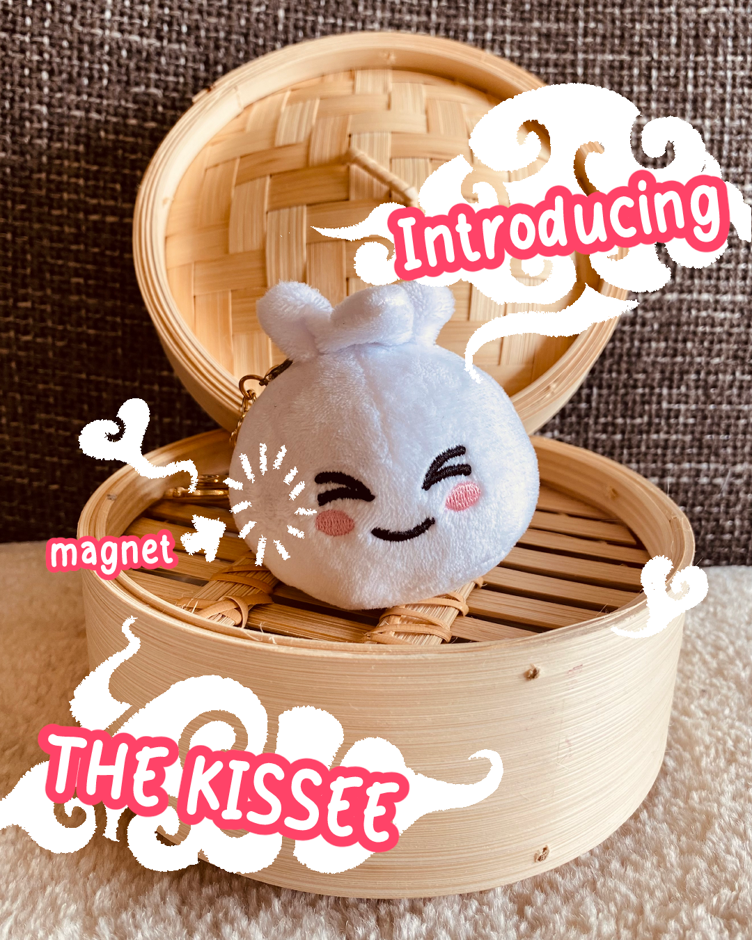 Magnetic Kissing Bao Baes Plush Keychains