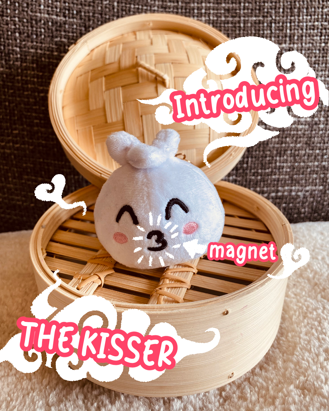 Magnetic Kissing Bao Baes Plush Keychains