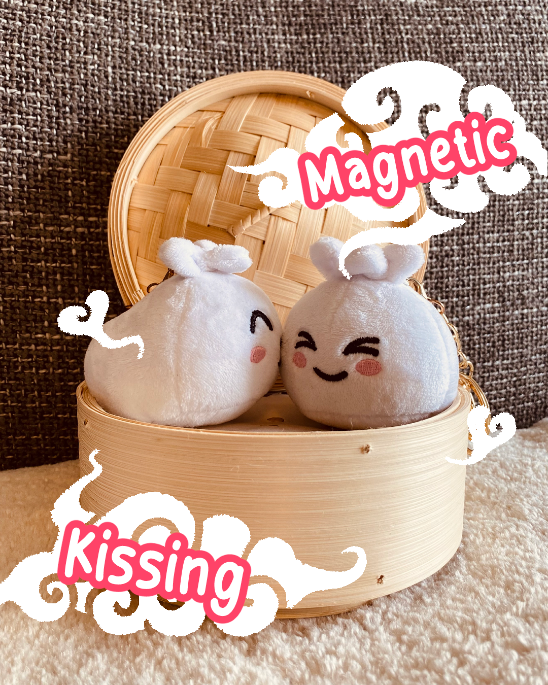 Magnetic Kissing Bao Baes Plush Keychains