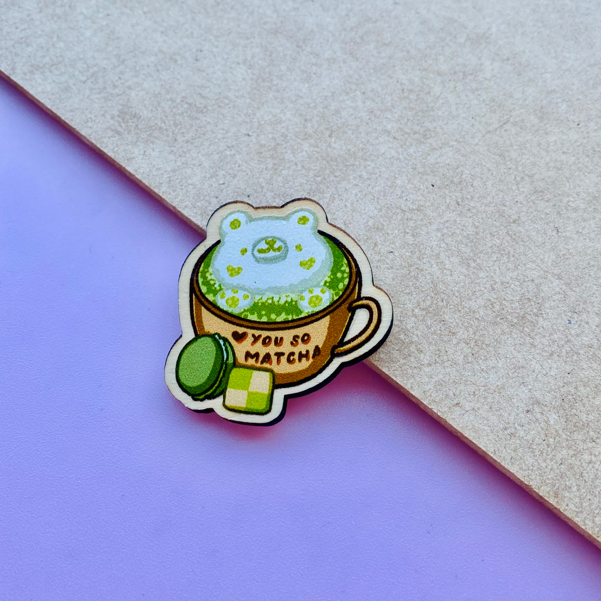Love You So Matcha Wooden Magnet