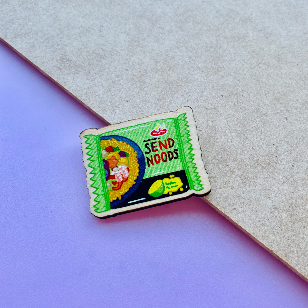 Send Pancit Noods Wooden Magnet