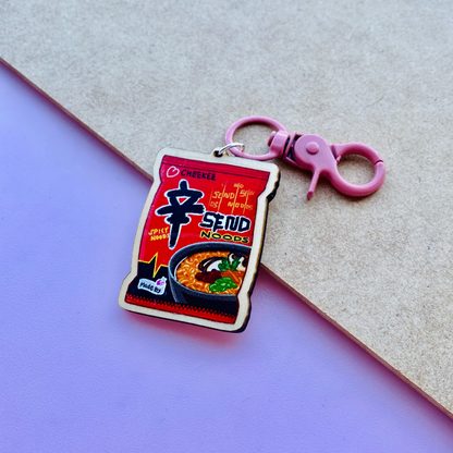 Send Shin Noods Wooden Keychain