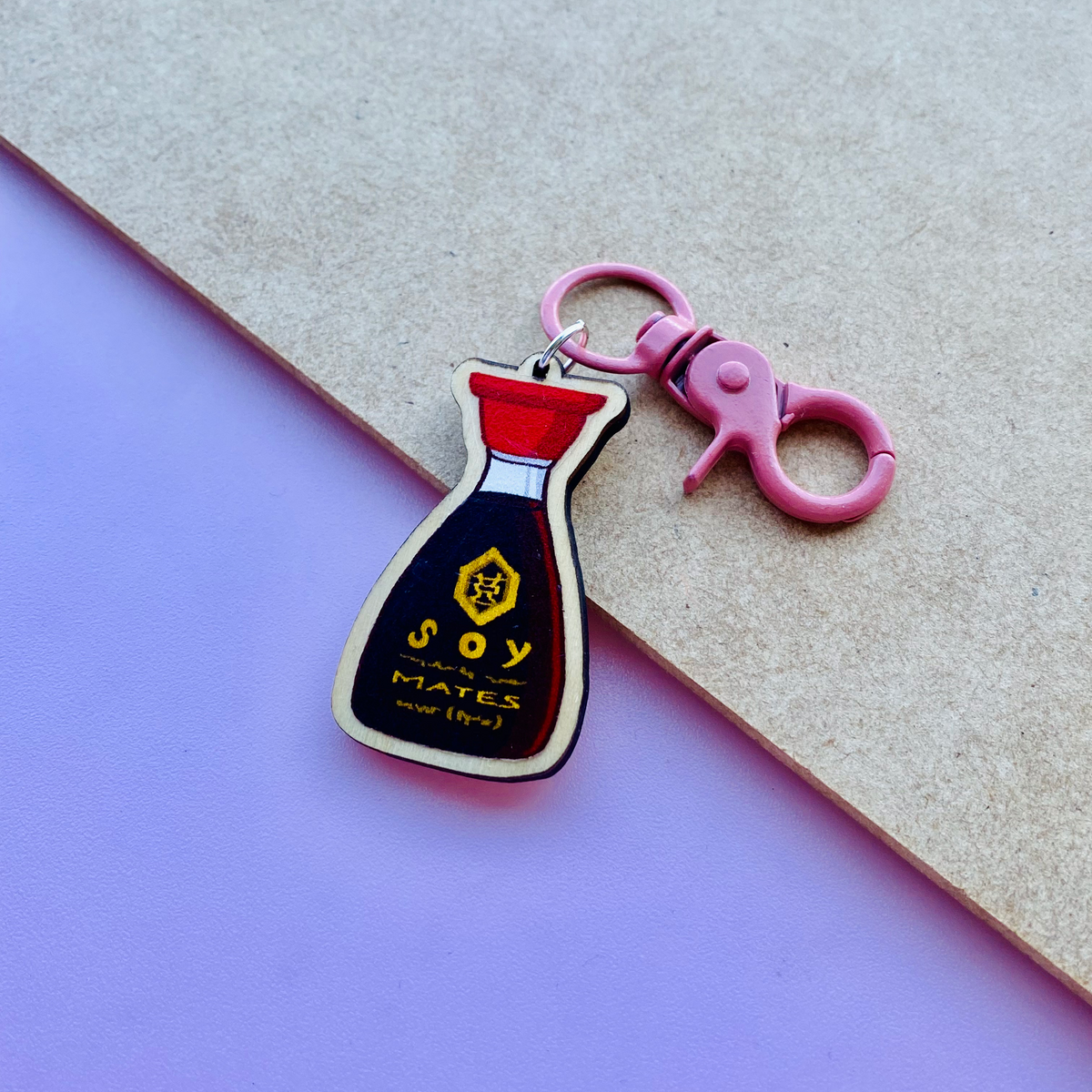 Soy Mates Wooden Keychain