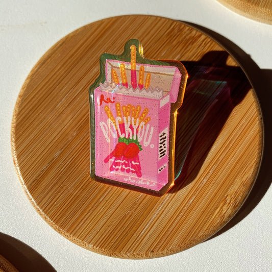 Strawberry PockYou Pocky Holographic Pin