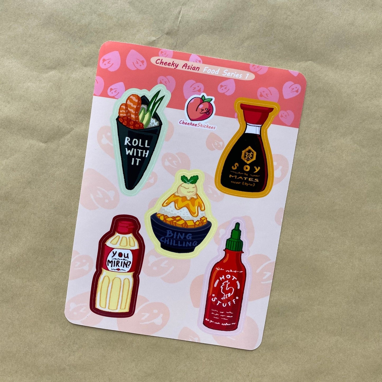 Cheeky Asian Food Series 1 Sticker sheet